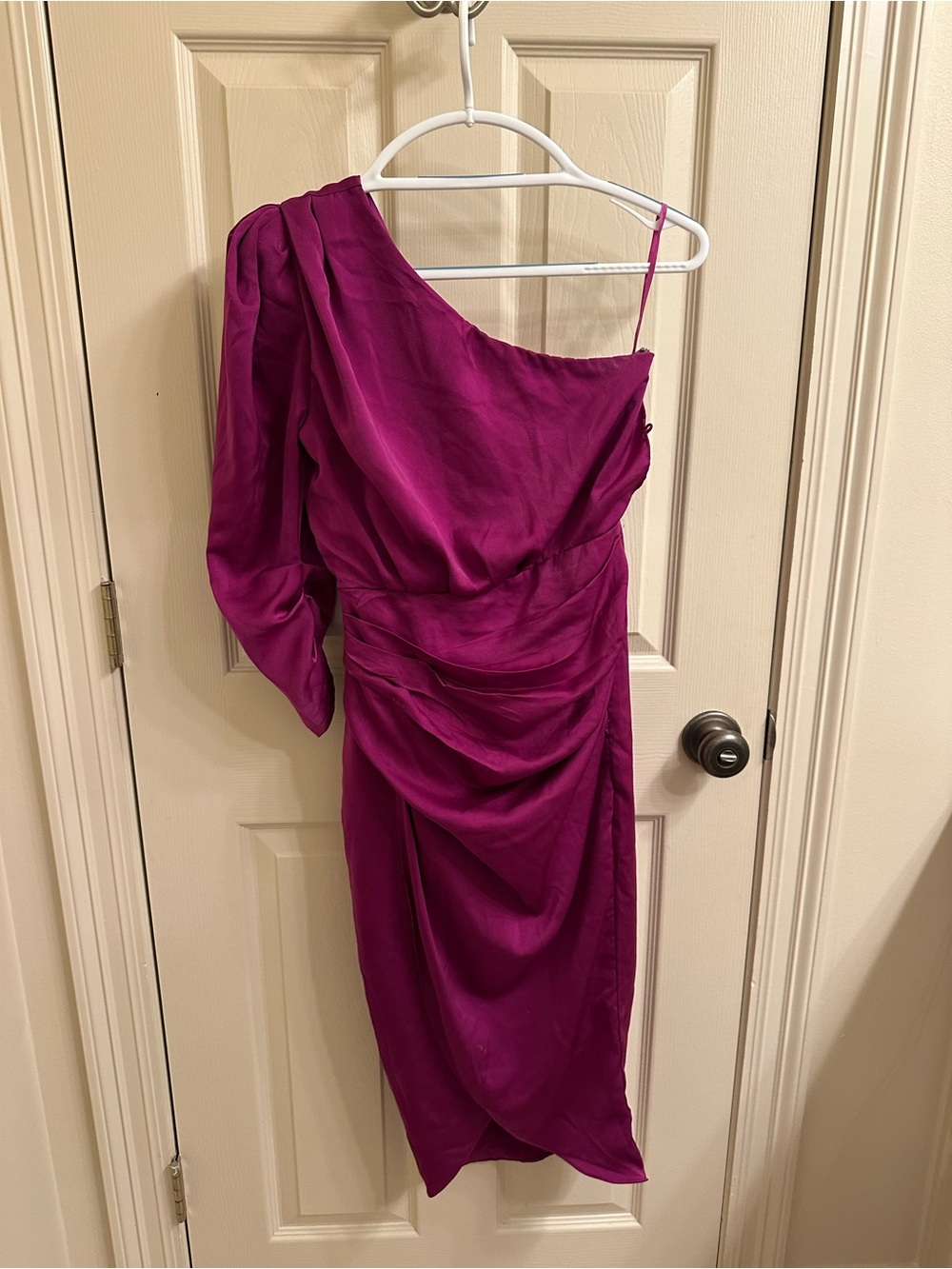 DO+BE One-Shoulder Fuchsia Cocktail Dress